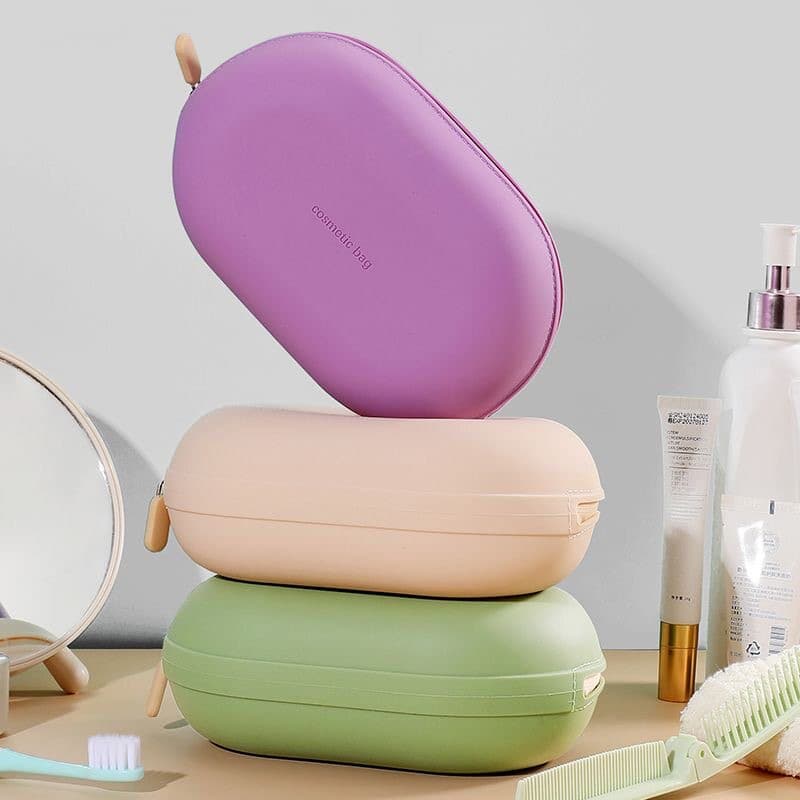 🔥 Necessaire de Maquiagem em Silicone 🔥 VENDA QUENTE Bolsa Necessaire Feminina Portátil Necessaire Grande Capacidade I