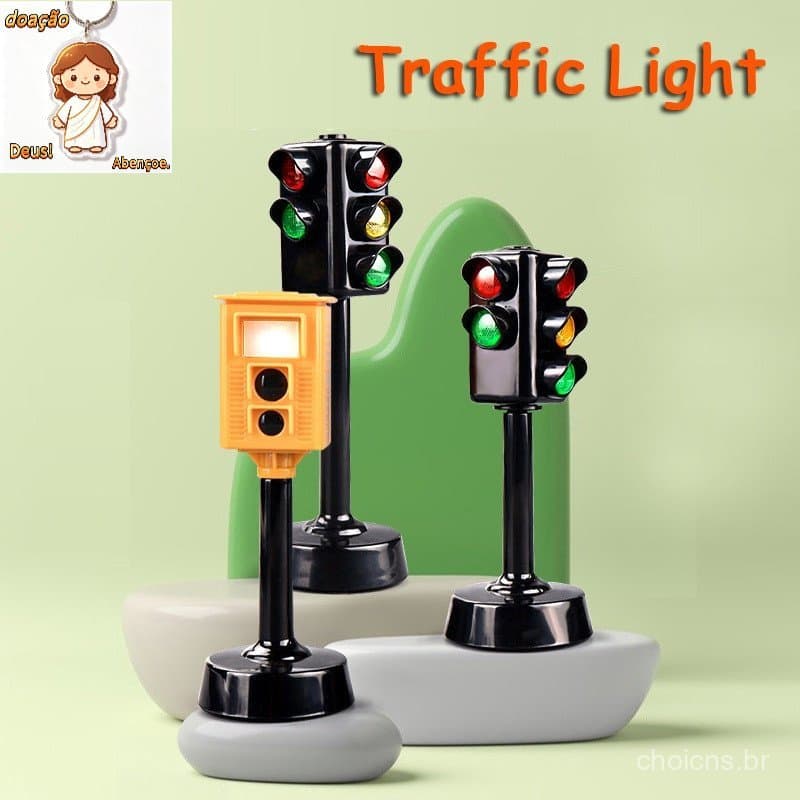 Kid Traffic Light Toy Com Luzes Adereços Para Educação De Segurança De Trânsito Aprenda Regras De Tráfego Brinquedos Edu