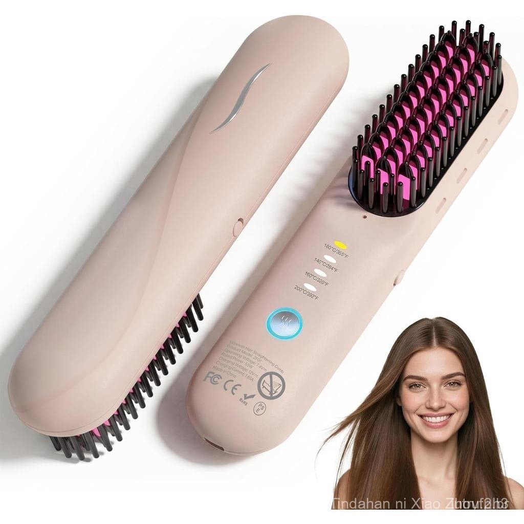 GoBrushPro, Escova Alisadora Sem Fio GEVOODIX - Escova Alisadora de Cabelo para Cabelos Curtos - Mini e Portátil para Vi