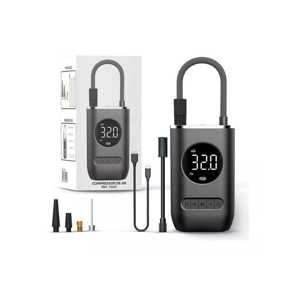 Mini Compressor De Ar Portátil Recarregável Digital USB Calibrador De Pneus Carro Moto Bicicleta