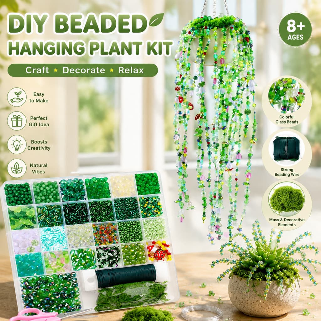 Kit De Artesanato Suculento De Contas De Vidro Verde , Ornamento De Cristal Para Exibição De Plantas , Decoração Criativ