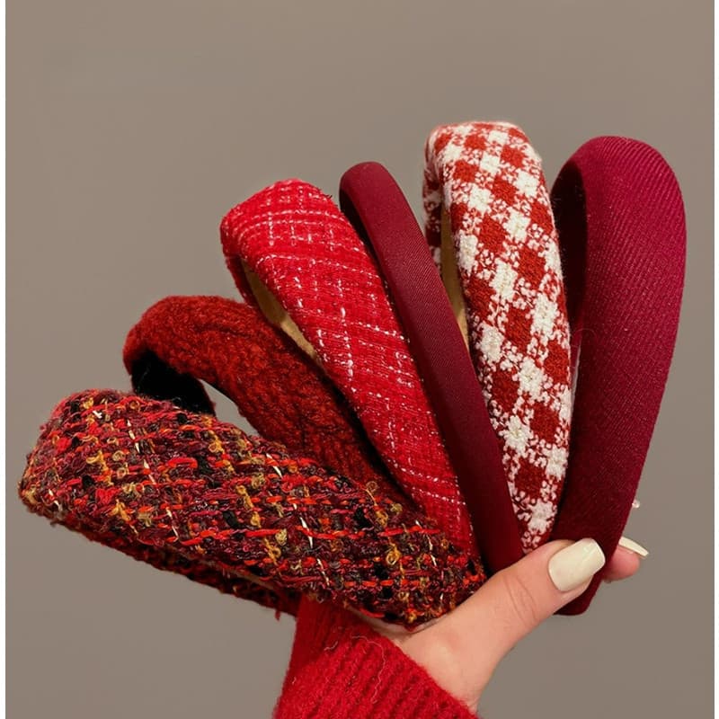 Presilha de cabelo com fita vermelha de Natal, adequada para meninas e mulheres.