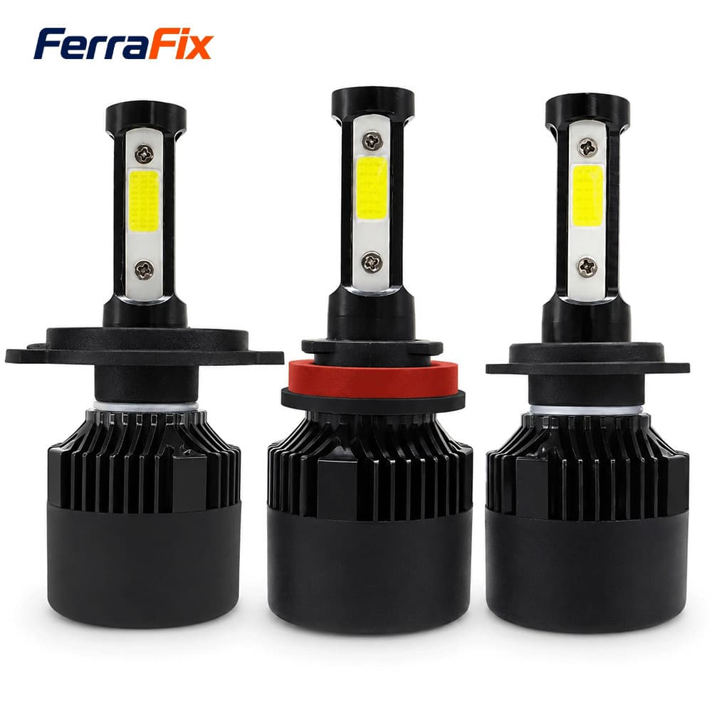2PCS X7 Lâmpada LED para Farol de Carro H4 H7 H11 9005 9006 9012, 16000LM Luz Branca 6000K