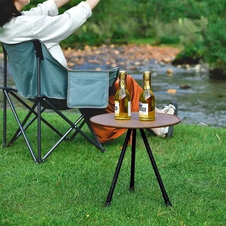 【Ideal para Viagens】Mesa de camping portátil redonda pequena/Mesa Dobrável/Exteriores/Passeios