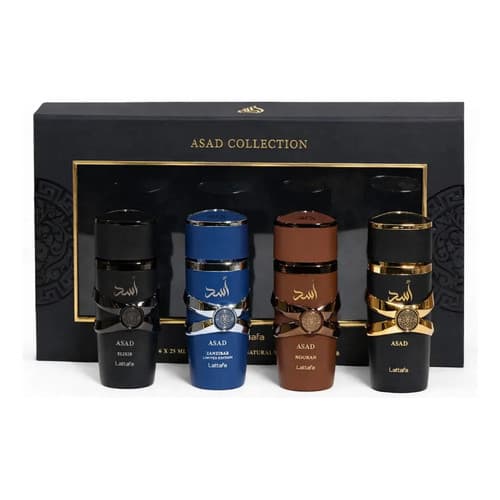 Presente Dia Dos Pais Kit Asad Lattafa 4 Perfumes Árabes Masculinos