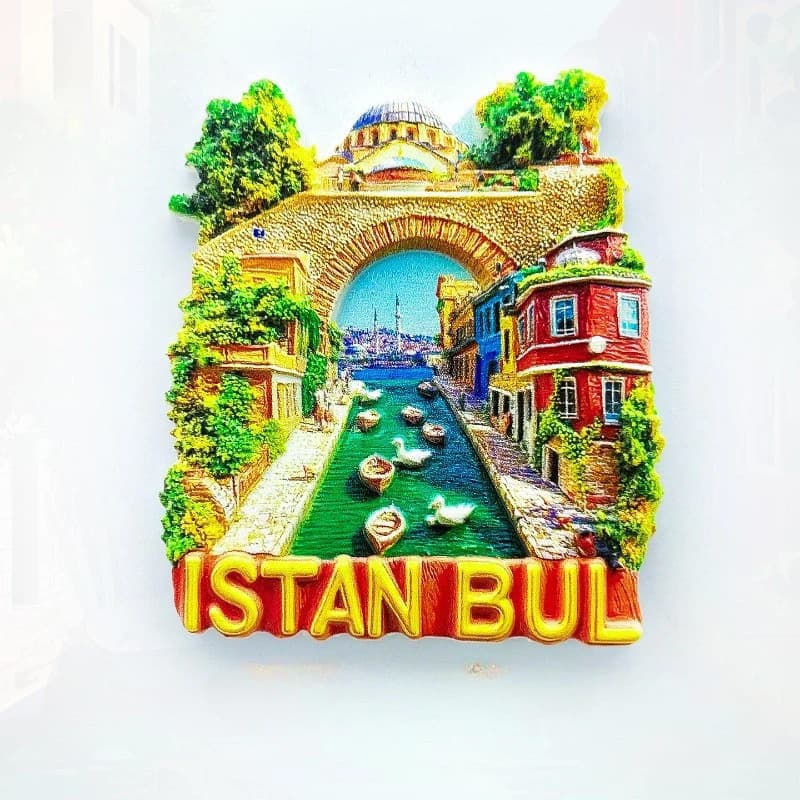 Ímã De Geladeira De Peru De Istambul-Lembrança De Vila Do Bosforus 3D Pitoresque Presente Exclusivo À Beira-Mar Para Via
