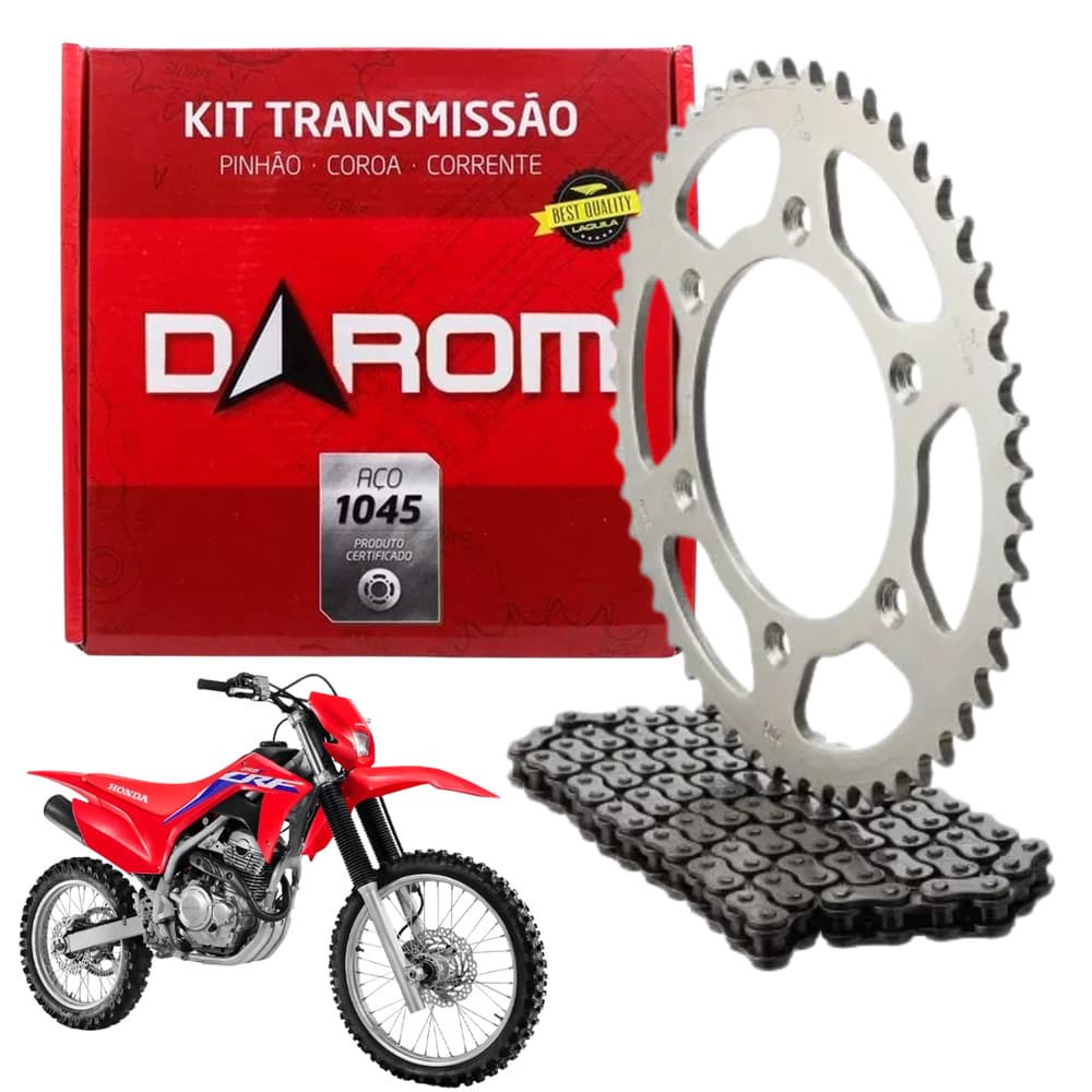 Kit Relação Transmissão Darom Crf 250F 2019 Em Diante Aço 1045