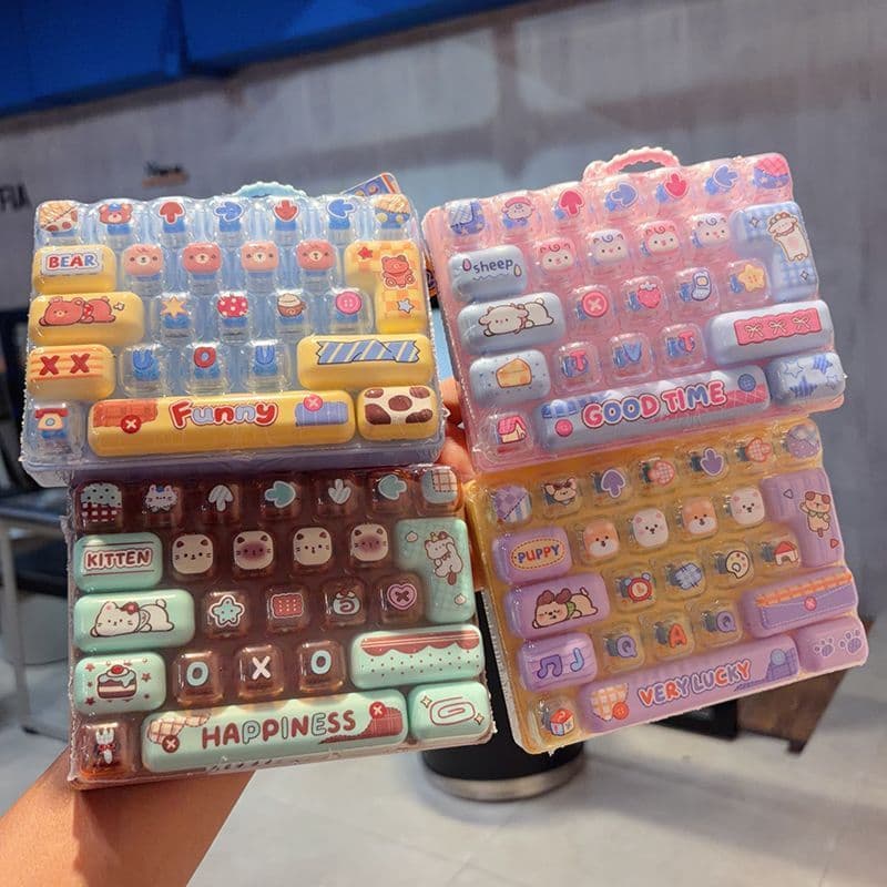 Influenciador de venda quente dos desenhos animados bater descompressão 26 teclas teclado mecânico brinquedo das criança