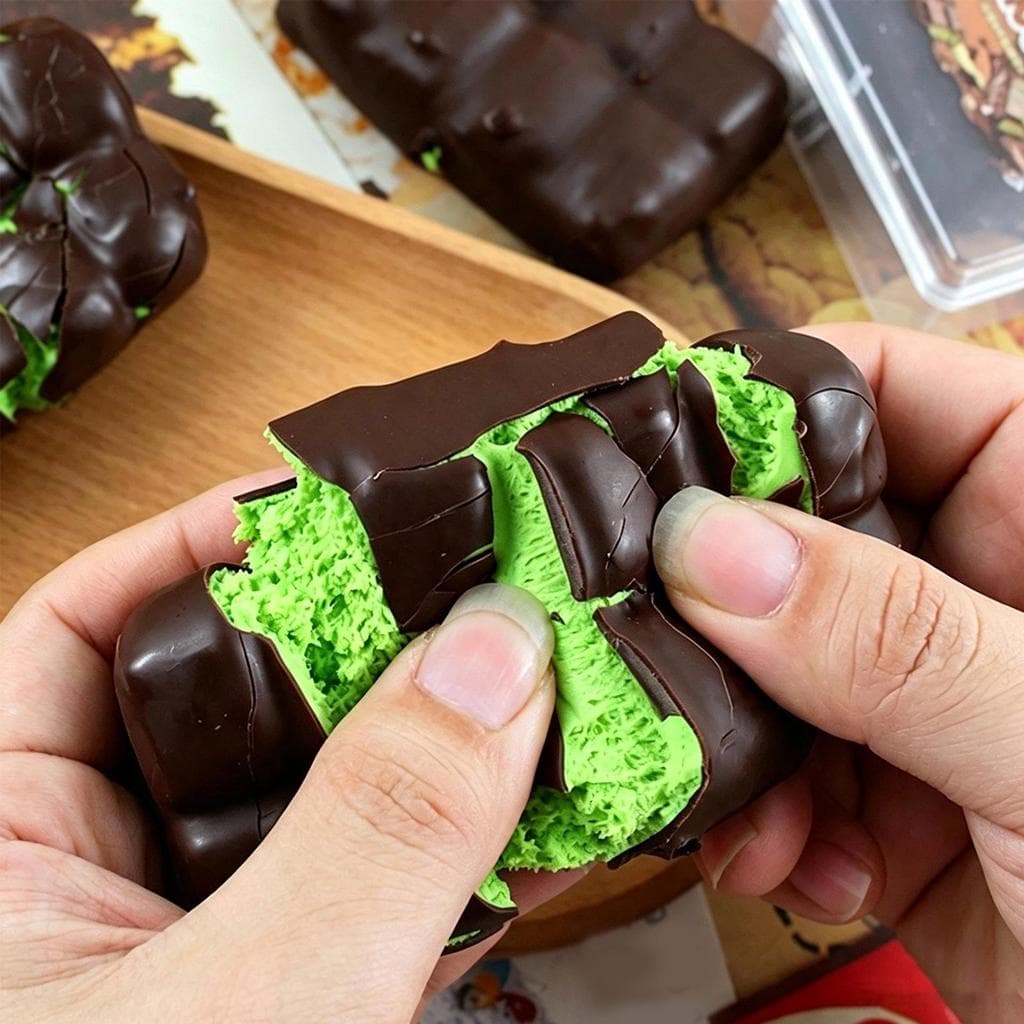 Squishy Chocolate Squeeze Brinquedo Crocante Cera De Rachaduras Estresse Bola Realista Comida Espremer Fidget yikuiabr