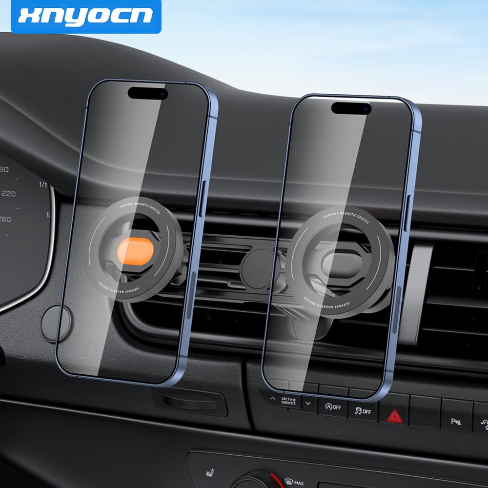 Suporte Magnético Para Telefone Duplo N52 Ventilação De Ar Do Carro , Instalação Rápida E Anti-Vibração Estável 360 ° Ro