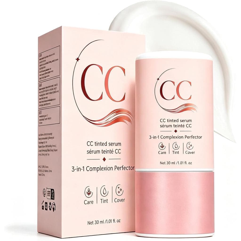 Sérum Corretor de Cor CC Tinted, Sérum Tinted que Muda de Cor, Cobertura Leve e Modulável para a Pele, Textura de Pele S