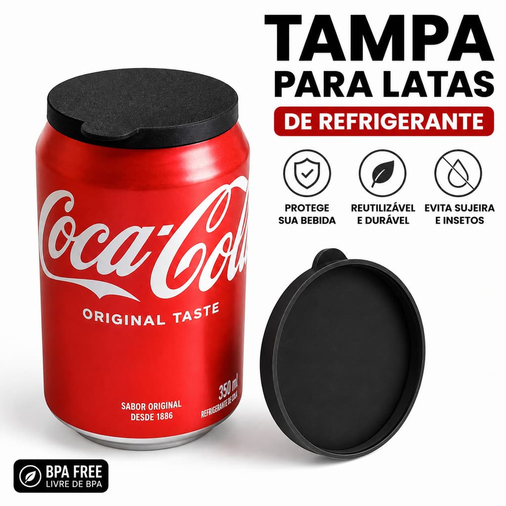 Tampa para Lata de Refrigerante – Preserve o Gás e o Sabor