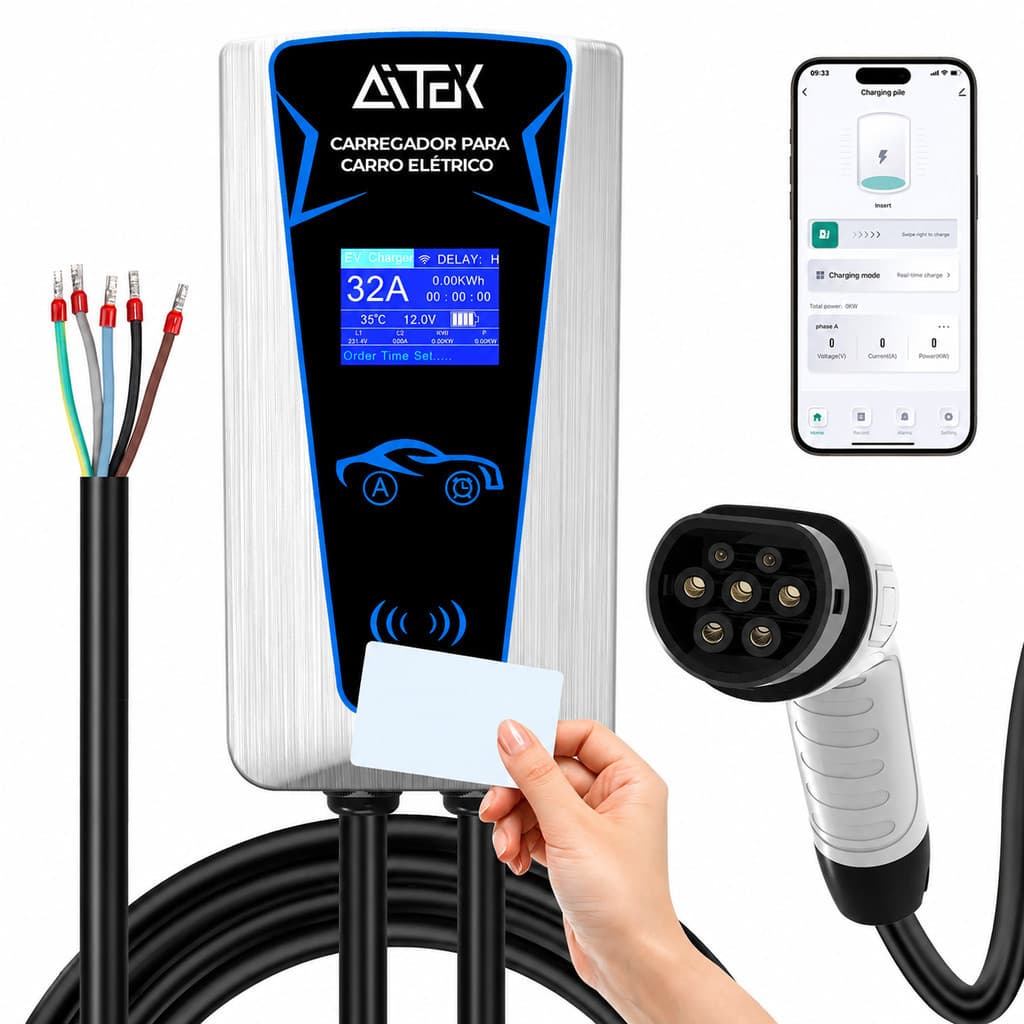 Carregador Carro Elétrico Wallbox 22kw Trifásico App Tipo 2