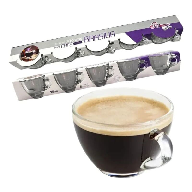 Jogo de xícaras café 90 ml sem pires 5 xícaras