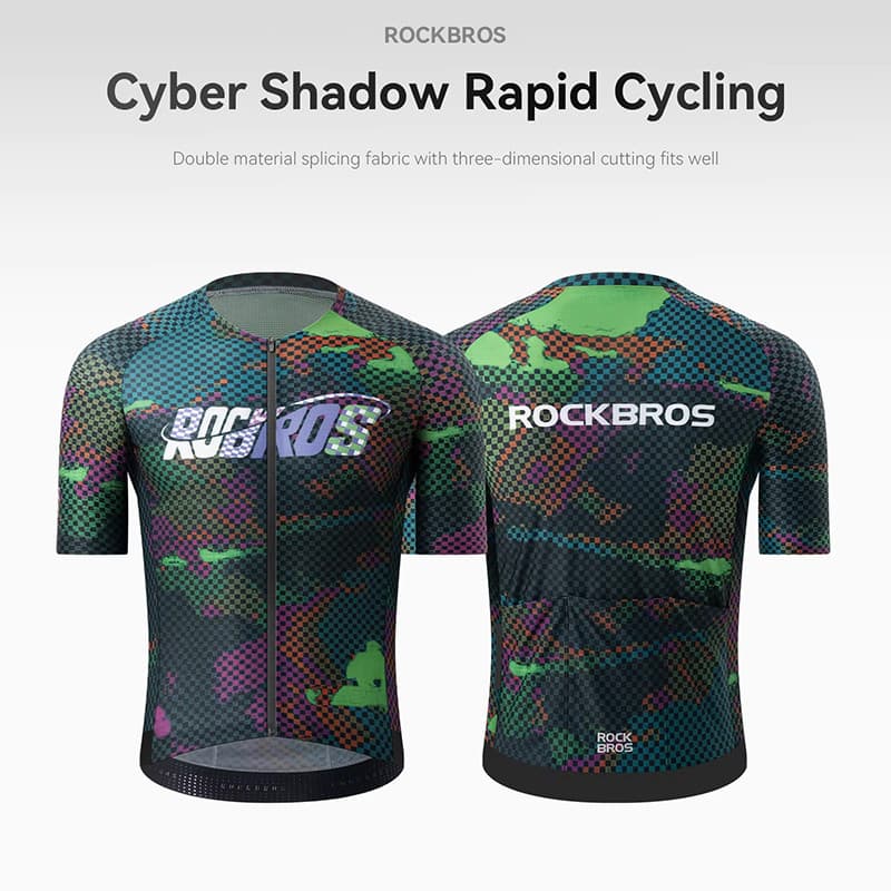 ROCKBROS Camisa De Ciclismo Manga Curta Umidade Wicking Respirável Alta Elasticidade Secagem Rápida Verão Dos Homens MTB