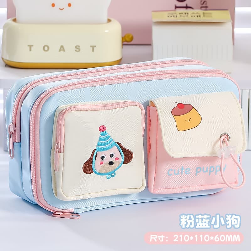 Estoque pronto Estojo fofo estilo japonês com cordão de grande capacidade Estojo de bolso pequeno multifuncional Bolsa d