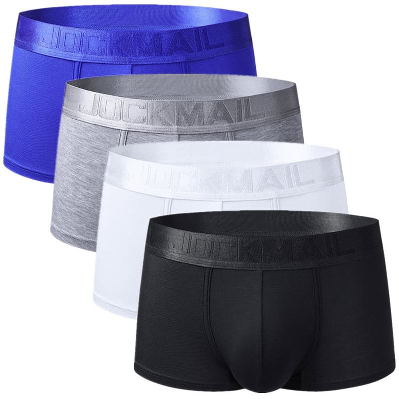 Cueca boxer masculina cintura baixa Modal respirável cueca boxer de algodão