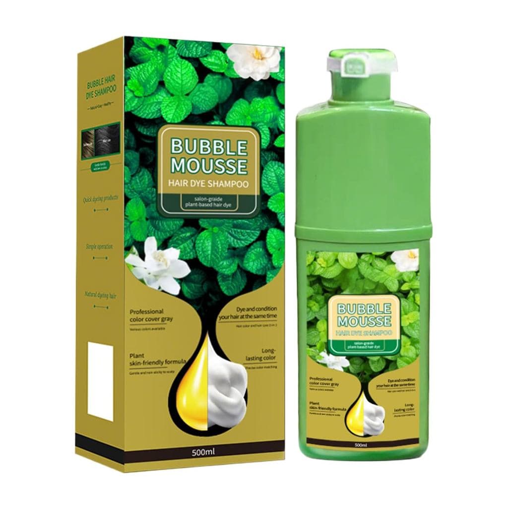Tintura capilar cinza de 500ml, mousse de tintura capilar de cor forte e duradoura, adequada para mulheres e homens, via