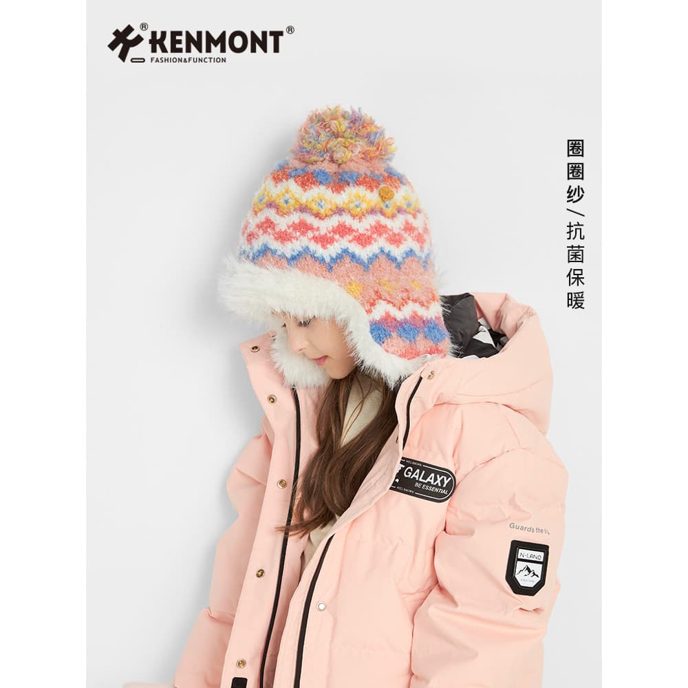 Kenmont Kamont crianças chapéu de inverno menina bonito proteção de orelha chapéu de malha mais veludo engrossado lã Lei