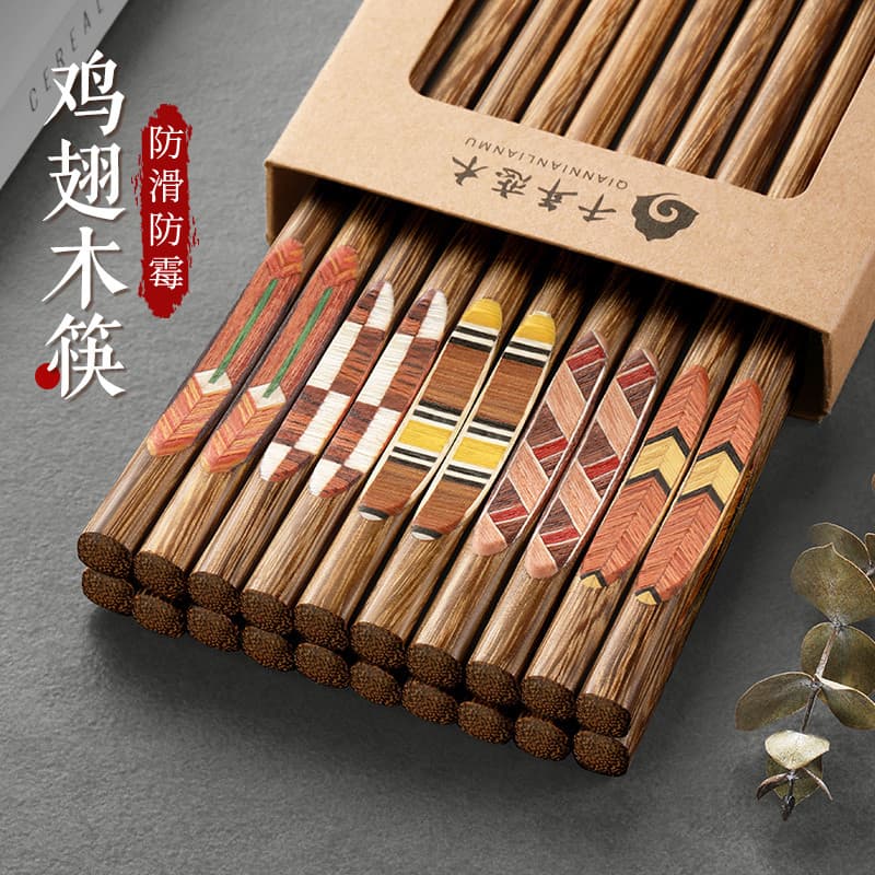 Pauzinhos pontiagudos estilo japonês doméstico High-End 2026 novo estilo asa de frango pauzinhos de Sushi de madeira est