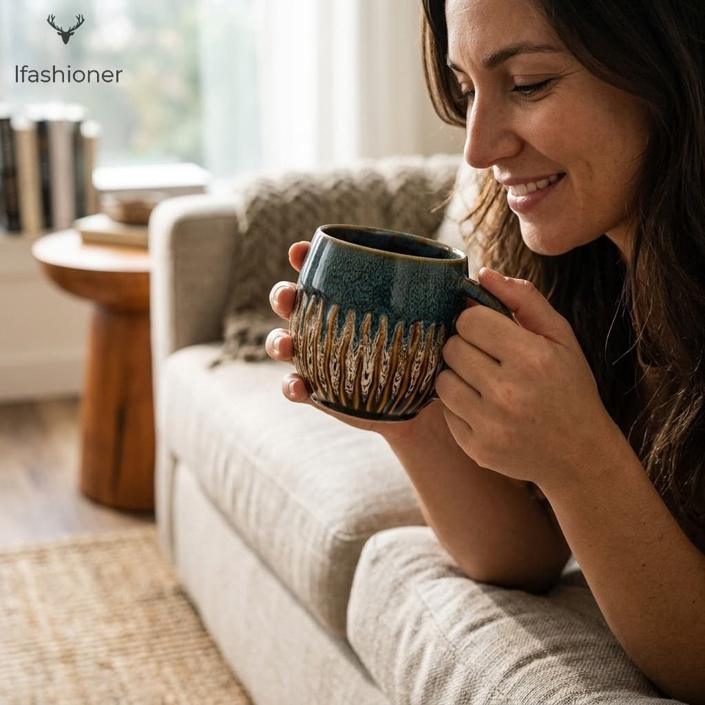 Caneca De Cerâmica Com Mudança De Forno 600ml , Xícara De Chá De Café Vitrificada Exclusiva , Escritório Doméstico