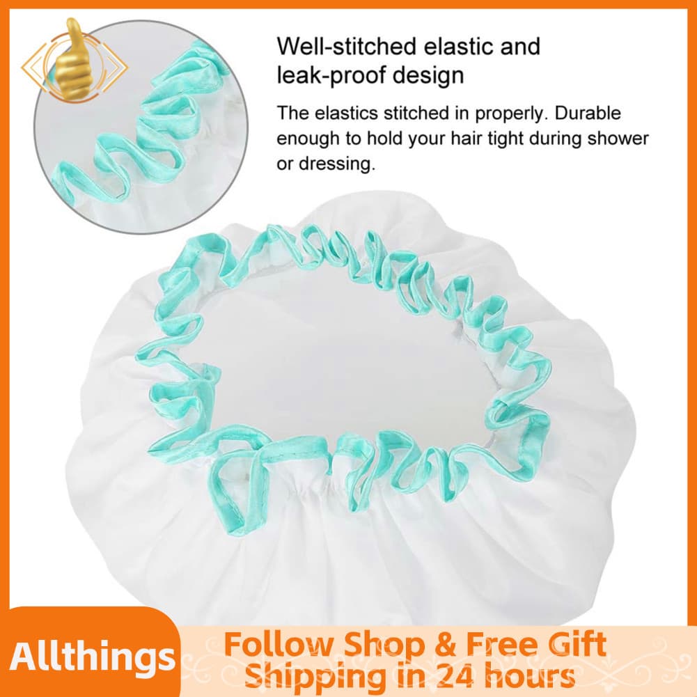 allthingss-br Salmue Touca de banho à prova d\'água reutilizável feminina elástica feminina spa adequada para crianças