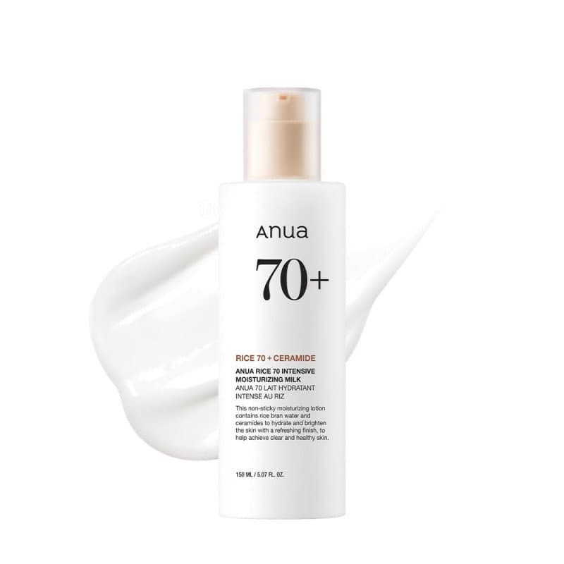ANUARice70 Loção Hidratante Intensiva, uma loção facial hidratante que contém niacinamida e ceramidas, adequada para tod