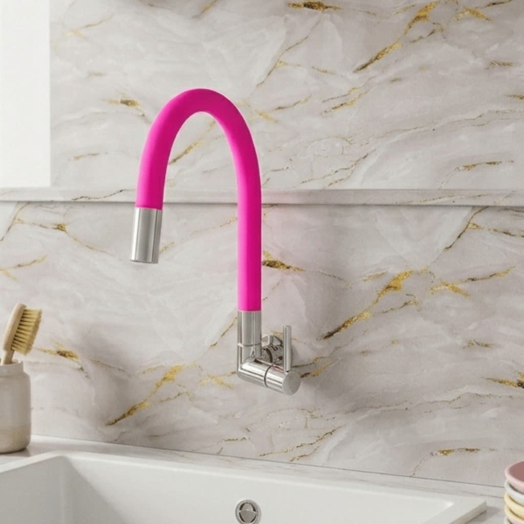 Torneira Rosa Cozinha Parede gourmet Flexível torneira Pia rosa Cozinha torneira flexivel rosa
