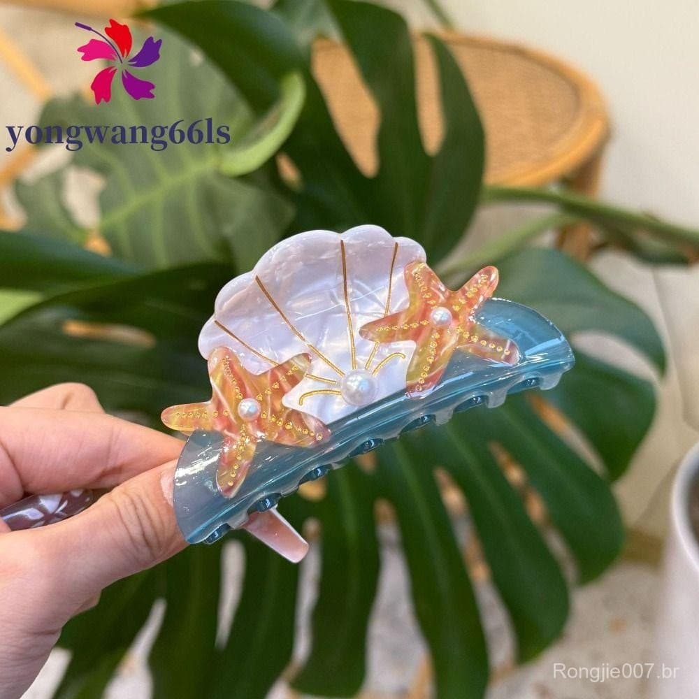 YONGWANG Ocean Series Garra De Cabelo , Elegante Estilo Coreano , Clipe De Rabo De Cavalo Alto Tubarão Geométrico