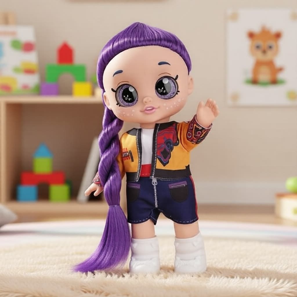 Boneca Articulada de 25cm com Olhos 5D, Brinquedo Musical - Envio Rápido, Presente de Aniversário para Crianças QELJ