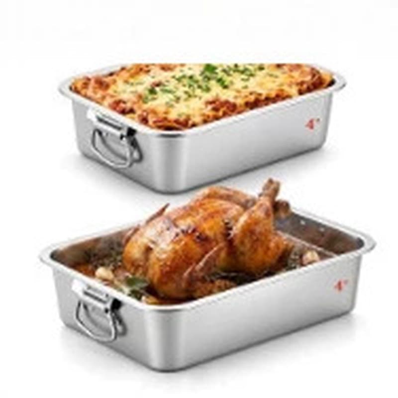 Aço inoxidável retangular dupla orelha grill pan forno elétrico especial grill pan churrasqueira grill frango pan churra
