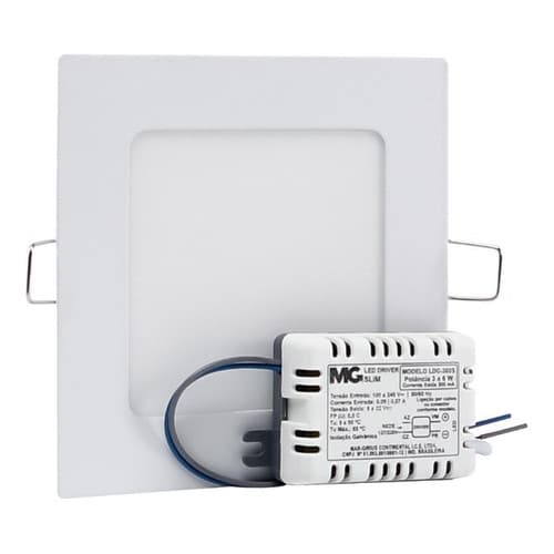Plafon Led 6w Quente Quadrado Embutir Margirius