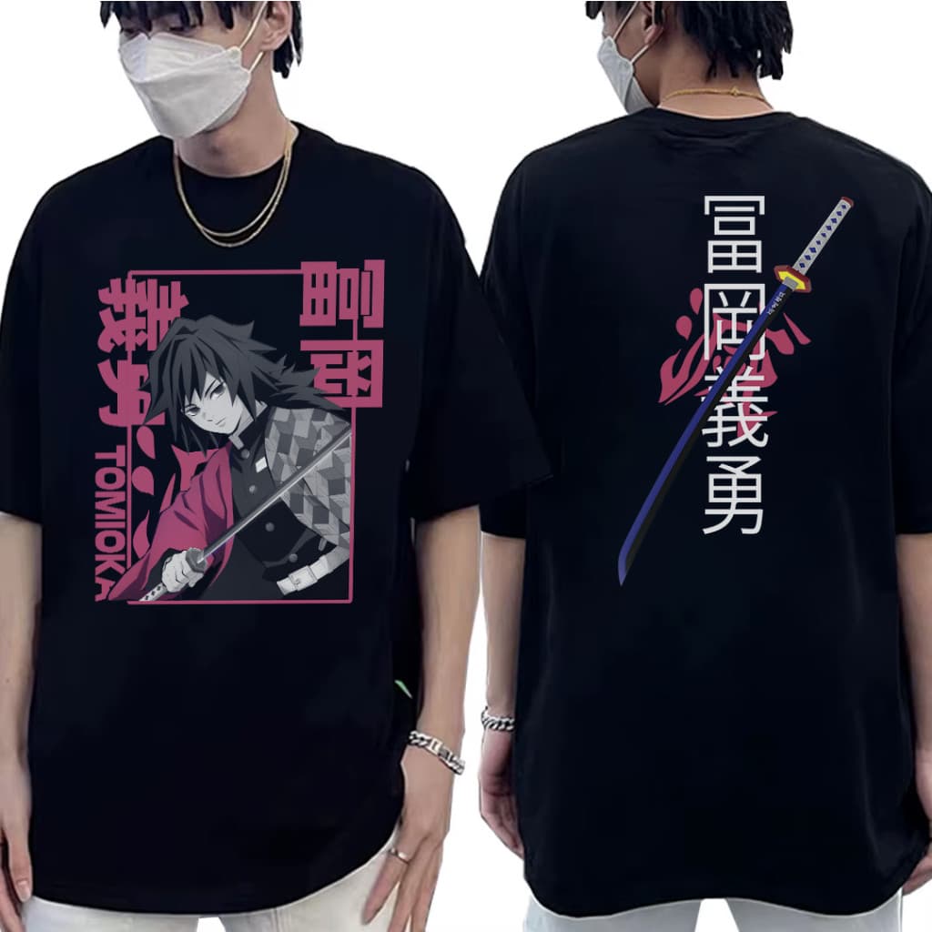 Camiseta camisa Algodão Tomioka Demon Slayer estampado