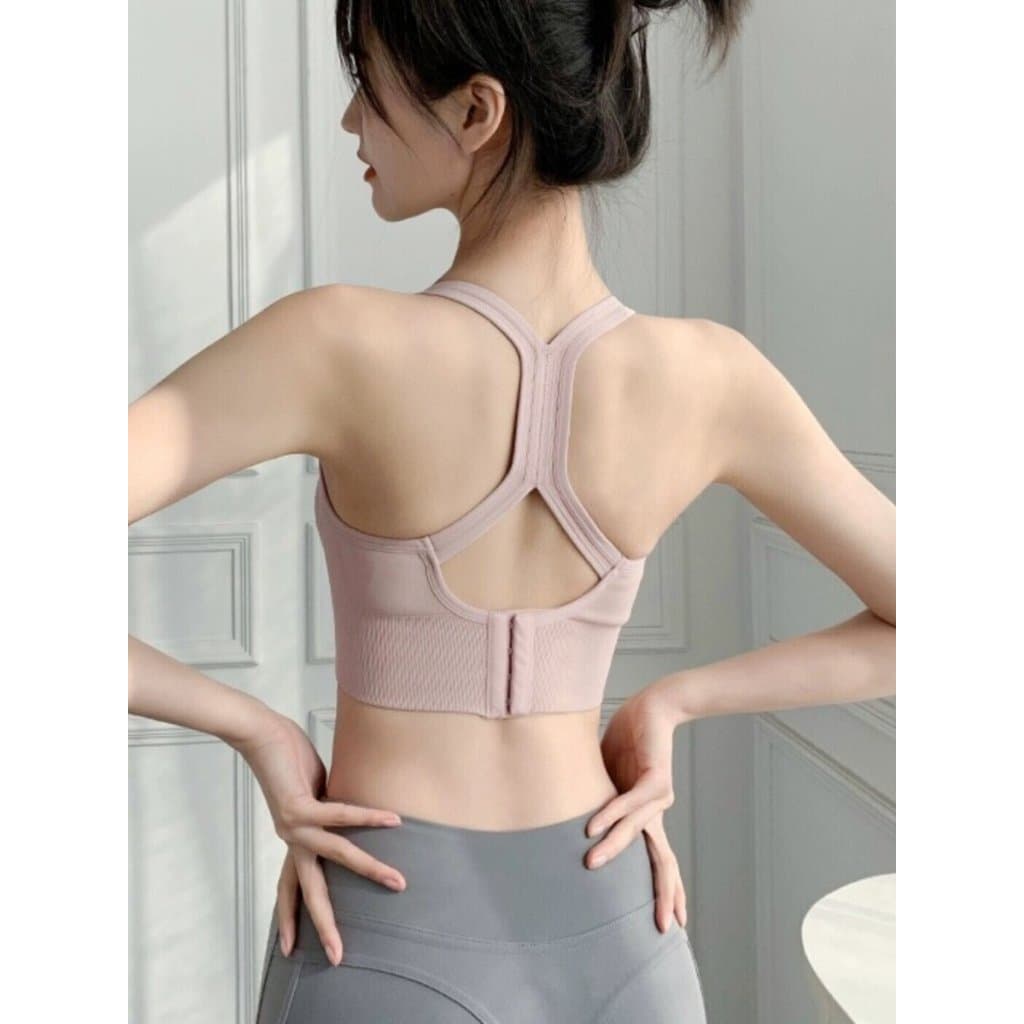 Oxigênio menina fivela linda volta roupa interior esportiva à prova de choque correndo reunir moldar Yoga sutiã de Fitne