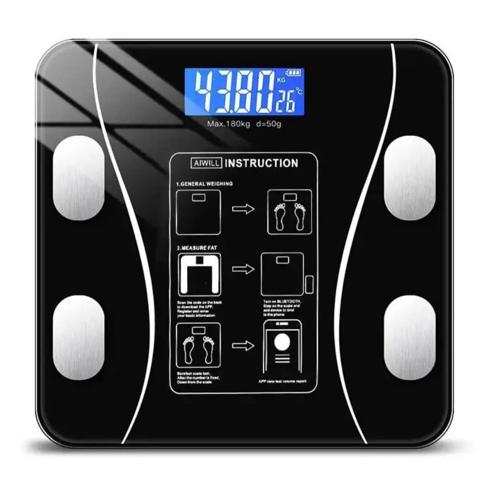 Balança Digital Bioimpedância Bluetooth Vidro Seven Home 180kg