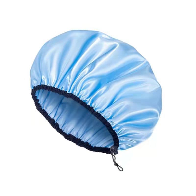 Touca de banho ajustável de camada dupla, à prova d'água, touca de banho doméstica, à prova de fumaça, moda feminina, an