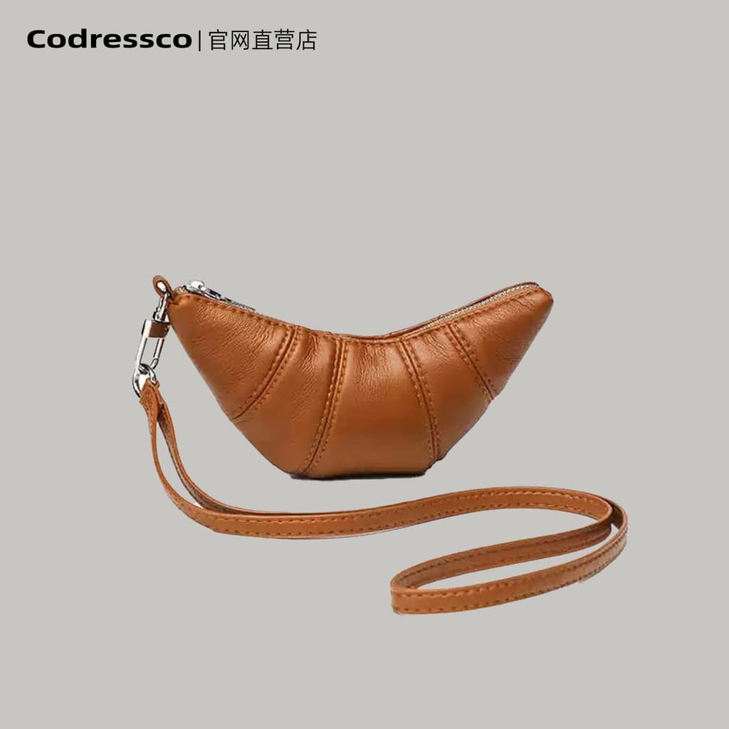 Croissant croissant saco 2024 nicho Mini Retro chave saco All-Match fone de ouvido saco Cross-corpo moeda bolsa Halter p