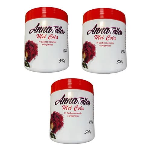 3x Anna Telles Mel Cola P/ Cachos Naturais E Orgânicos 500g