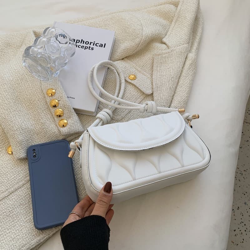 Nova Bolsa Feminina 2025 com Textura, Bolsa de Ombro Único, Bolsa Transversal Versátil, Bolsa de Axila 4SPB