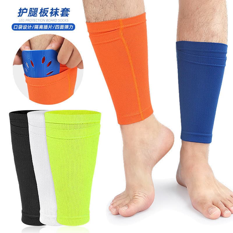 Leggings de futebol duplo placa meias tipo inserção adulto crianças macio esportes compressão leggings placa meias fixas