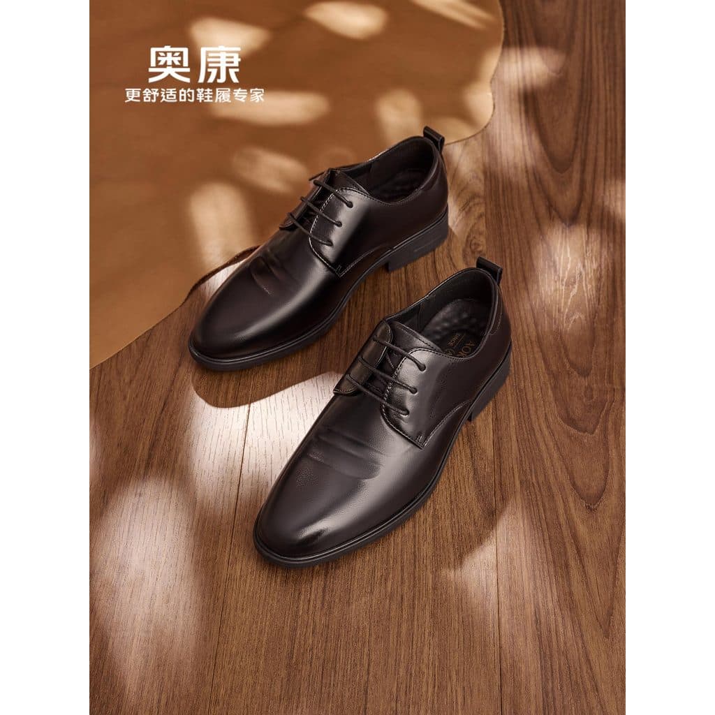 Okcom sapatos masculinos 2025 outono novo estilo sapatos de couro Formal Commuter All-Match couro genuíno negócios confo