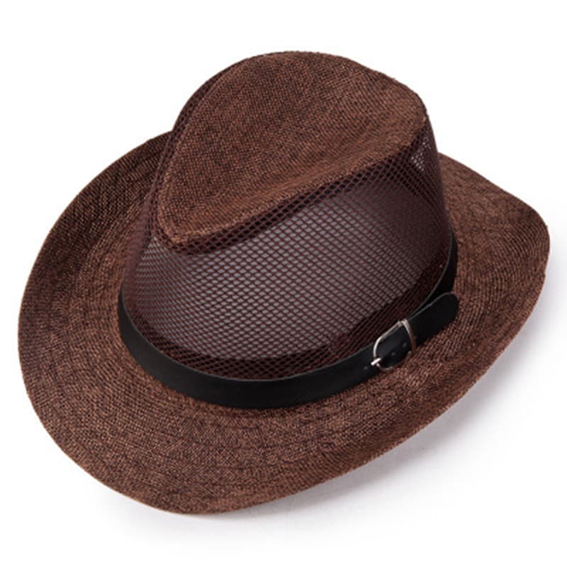 Chapéu para idosos de meia-idade masculino palha verão chapéu de sol pai idoso Retro guarda-sol respirável Jazz cartola
