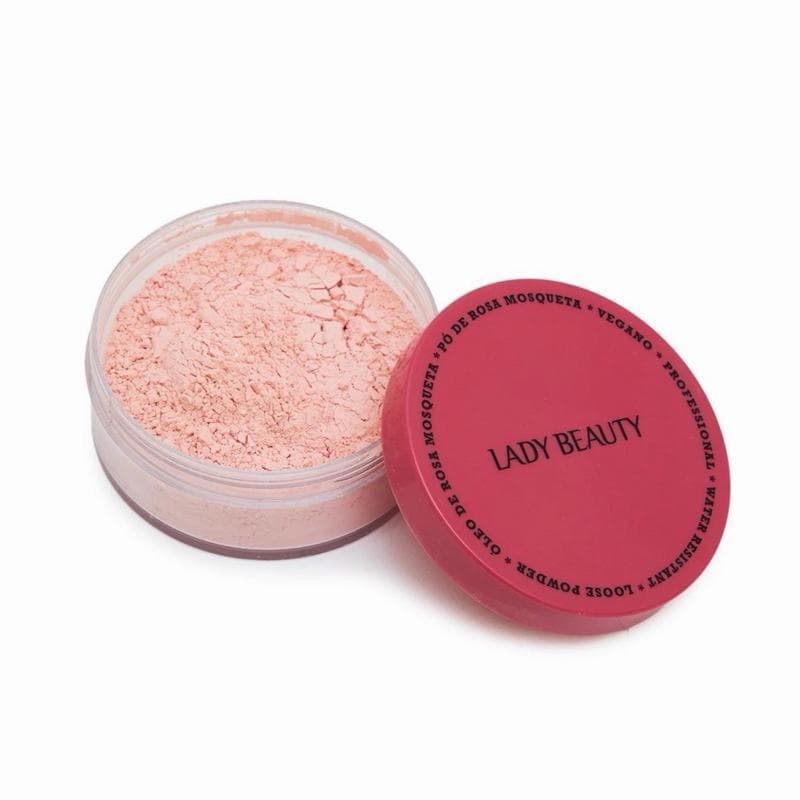 Pó Facial Lady Beauty – Pó Solto Iluminador, Acabamento Aveludado e Efeito Natural