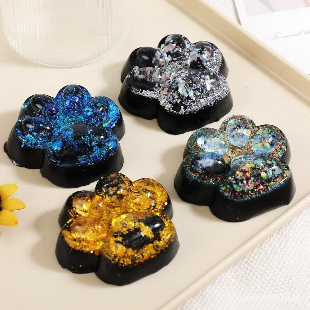 Brinquedo Sensorial Macio em Forma de Pata de Gato e Urso, Bola Macia Apertável com Pó de Glitter