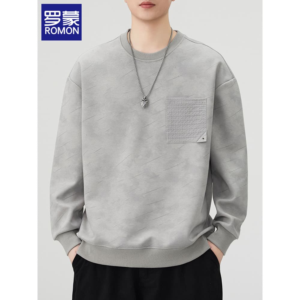 Lomon americano moletom masculino 2026 novo estilo outono em torno do pescoço Street Wear Casual juventude masculino de