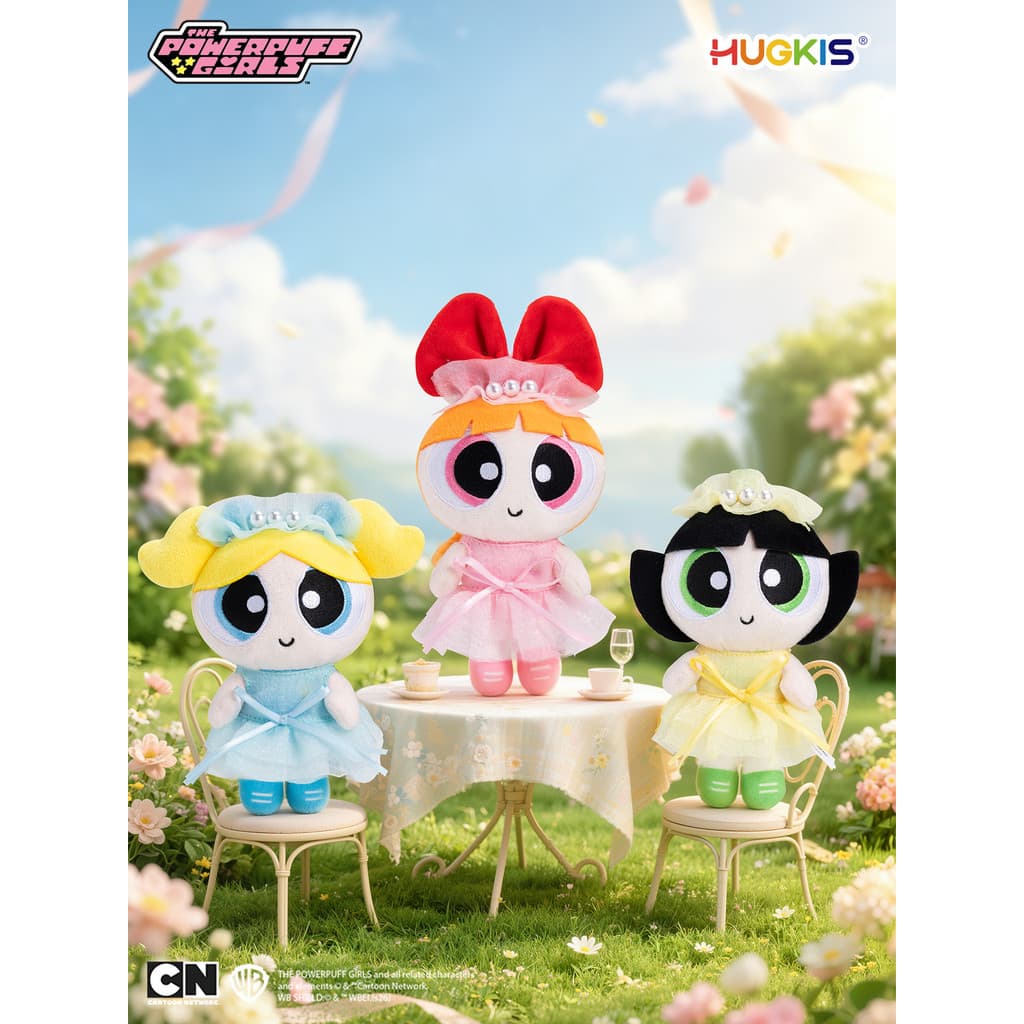 HUGKIS Genuíno Powerpuff Girls Polícia Prom Estilo Pingente de Pelúcia Chaveiro Bonito Menina Bolsa Pingente Presente