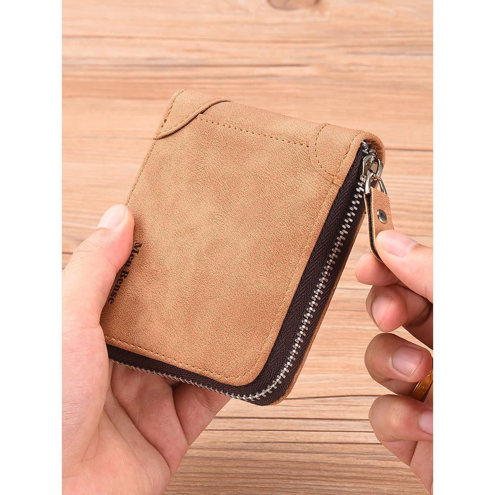 carteira masculina carteira masculina com ziper Carteira masculina carteira curta juventude estudante zíper único Multi-