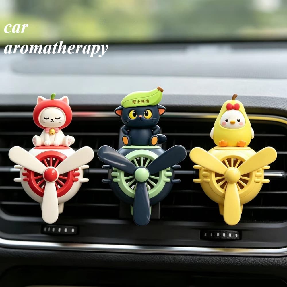 Ambientador De Carro Bonito Dos Desenhos Animados , Difusor De Fragrância De Clipe De Ventilação De Ar De Hélice Rotativ