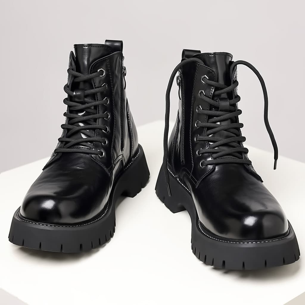 Sapatos de algodão masculino 2025 outono inverno novo estilo couro genuíno quente sola grossa antiderrapante mais botas