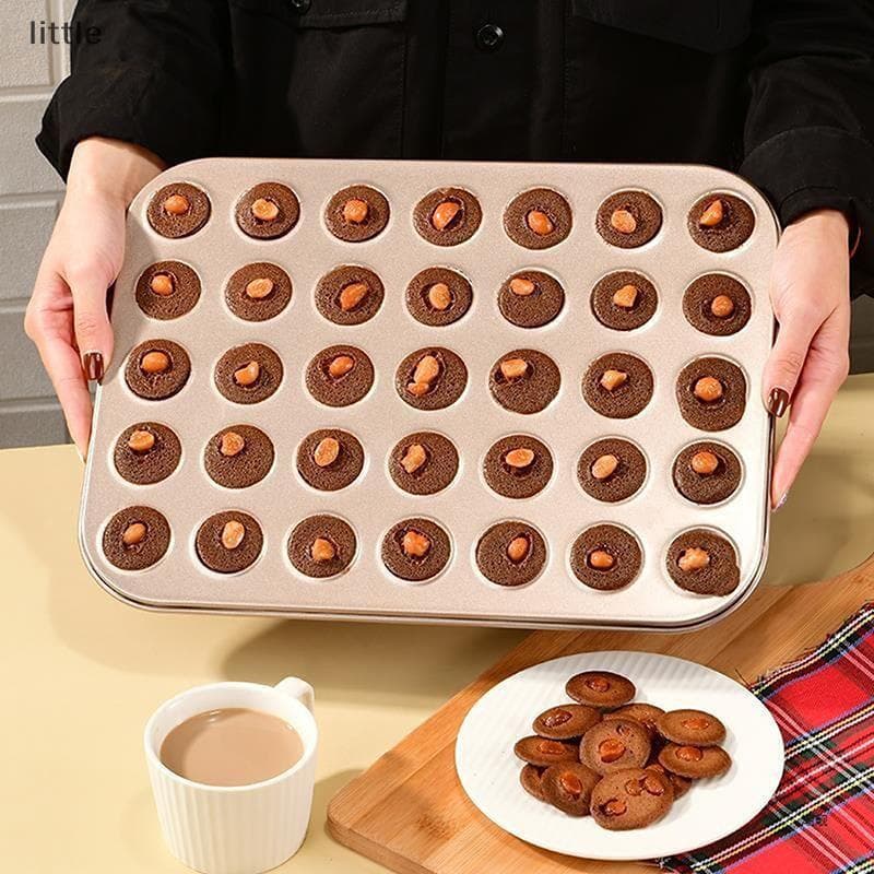 [FSP] Assadeira De Aço Carbono Com 35 Furos Macarons Tapete De Cozinha Não Sti Assadeiras Forno Bakeware Bandeja De Sobr